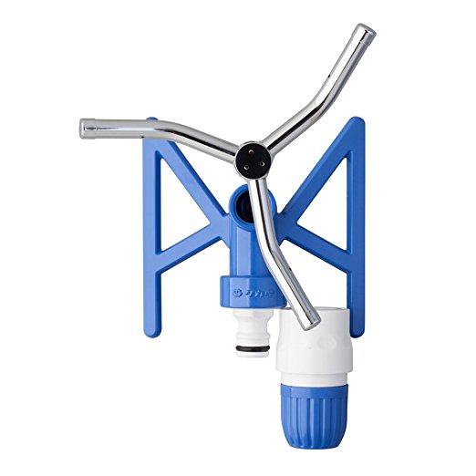 Takagi Sprinkler Stabiler Metall-Regner im Set mit robustem Schlauchstück
Der 3-armige Kreisregner (inkl. 13 mm (1/2") Schlauchstück) bewässert eine Runde Fläche extrem gleichmäßig, daher besonders für kleinere Rasenflächen, Kleingärten und Beete geeignet. Durch die tech