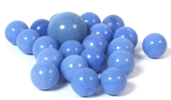 Billes en verre décoratives, bleu clair