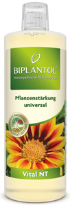 Biplantol vital NT (250 ml) Zur Pflege, Kräftigung und Stärkung von Laub- und Nadelbäumen, Sträuchern, Obst, Gemüse, Rasen, Zierpflanzen, Orchideen und Blumen.
Gebrauchsanweisung
Gießverfahren: 2ml pro 1 Liter Gießwasser untermischen und Pflanzen gleichmäßig gießen. Sprühverfahren: