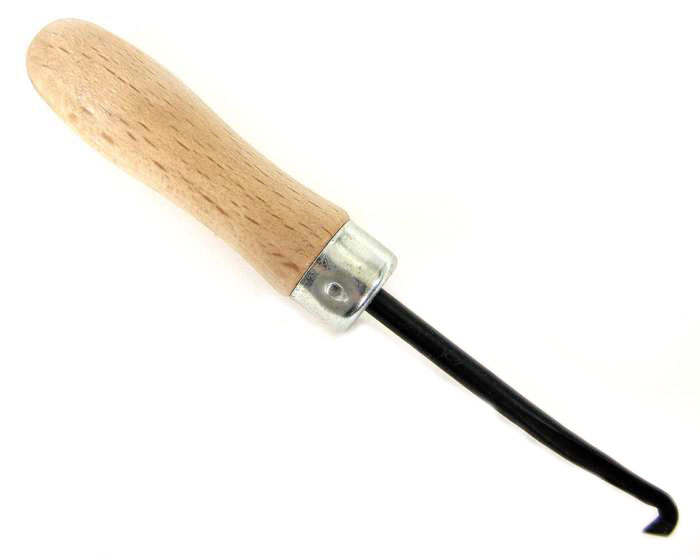 Schnitzwerkzeug zum Bearbeiten und Gestalten von Totholz. 
Echtholzgriff.
Gesamtlänge: 11 cm
