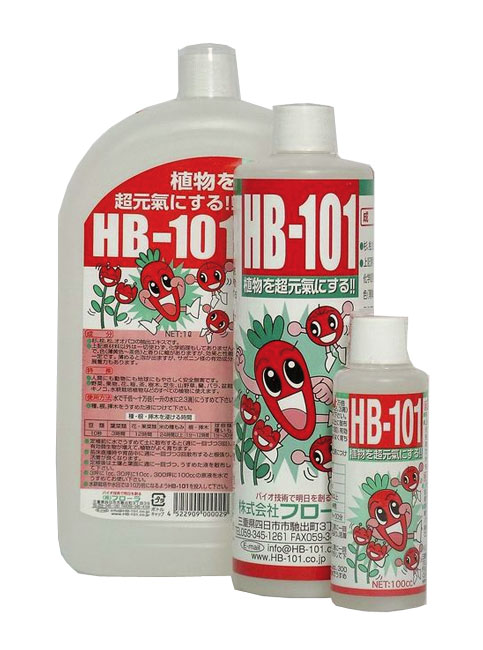 HB101 ist ein hochkonzentriertes, wachstumsförderndes Pflanzenhilfsmittel aus Japan. Zu den Inhaltsstoffen gehören ionisiertes Kalzium und Natrium sowie Extrakte, die aus Zeder, Pinie, Zypresse und Wegerich gewonnen werden.

Es ist ungiftig und umweltfreu