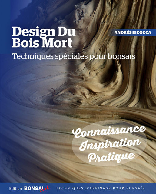 Design Du Bois Mort - Techniques spéciales pour bonsaïs de Andrés Bicocca Version française
Edition BONSAI ART 2023, 170 pages, format 21 x 30 cm, couverture souple
 
Le bois mort est présent sur de nombreux bonsaïs et son entretien optimal détermine en partie la qualité et la valeur de l’arbre entier. Les parties mortes se