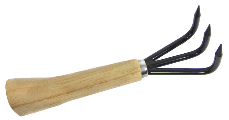 Wurzelkralle (3 fach) Mit dieser Wurzelkralle lässt sich beim Umpflanzen die alte Erde aus dem Wurzelballen entfernen.
Länge: 22 cm