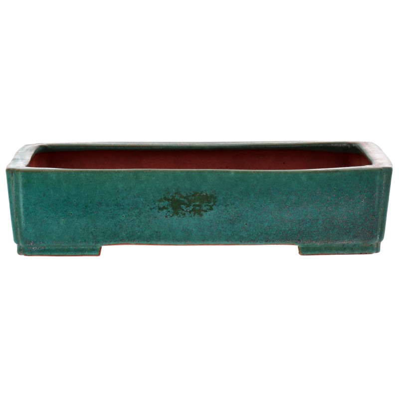 Tokonameschale REIHO - ca. 44 x 31 x 10 cm Bonsaischale von dem für seine Glasuren geschätzten Töpferkünstler REIHO (Katsushi Kataoka), aus dem für seine Keramik-Produkte weltberühmten Ort Tokoname.
Die traditionsreichen Töpfereien in Tokoname stellen schon seit Jahrhunderten Schalen für Bonsai he