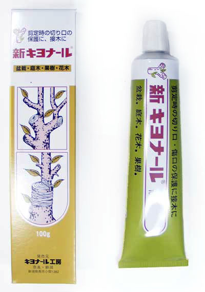 Wundpaste - Kaneshin (100 g) Künstliche Rinde zum Verschließen von Wund- und Schnittstellen. 
Japanisches Produkt, direkt gebrauchsfertig.
Härtet nach dem Auftragen nicht aus, sondern behält seine weiche Konsistenz und erlaubt es der Rinde, sich über der Wunde zu schließen.
Inhalt
