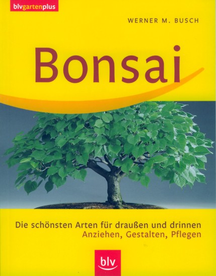 Vollständiger Titel:
"Bonsai Die schönsten Arten für draußen und drinnen / Anziehen - Gestalten - Pflegen" 

In diesem Band erfährt der Bonsai-Einsteiger zunächst alles Wissenswerte über Bonsai-Aufbau, Stilarten, Standort, Pflege und Pflanzenschutz. In ei