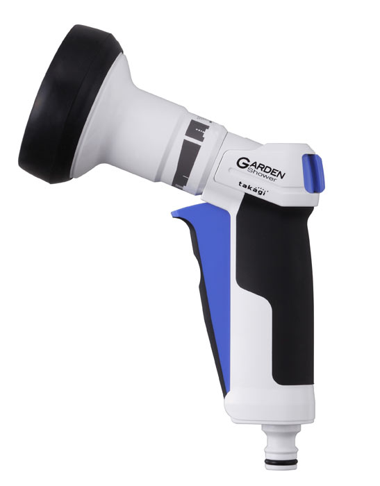 Takagi Premium Brause Garden Hochwertige Japan-Qualität, kompatibel mit handelsüblichen Anschlüssen (z.B. Gardena).
Verstellbarer Strahl: Punktstrahl, Sprühnebel und 4 Gießvarianten. Griff feststellbar und durch einfachen Druck wieder lösbar.
Video auf Youtube
Maße (in cm): 19 x 8