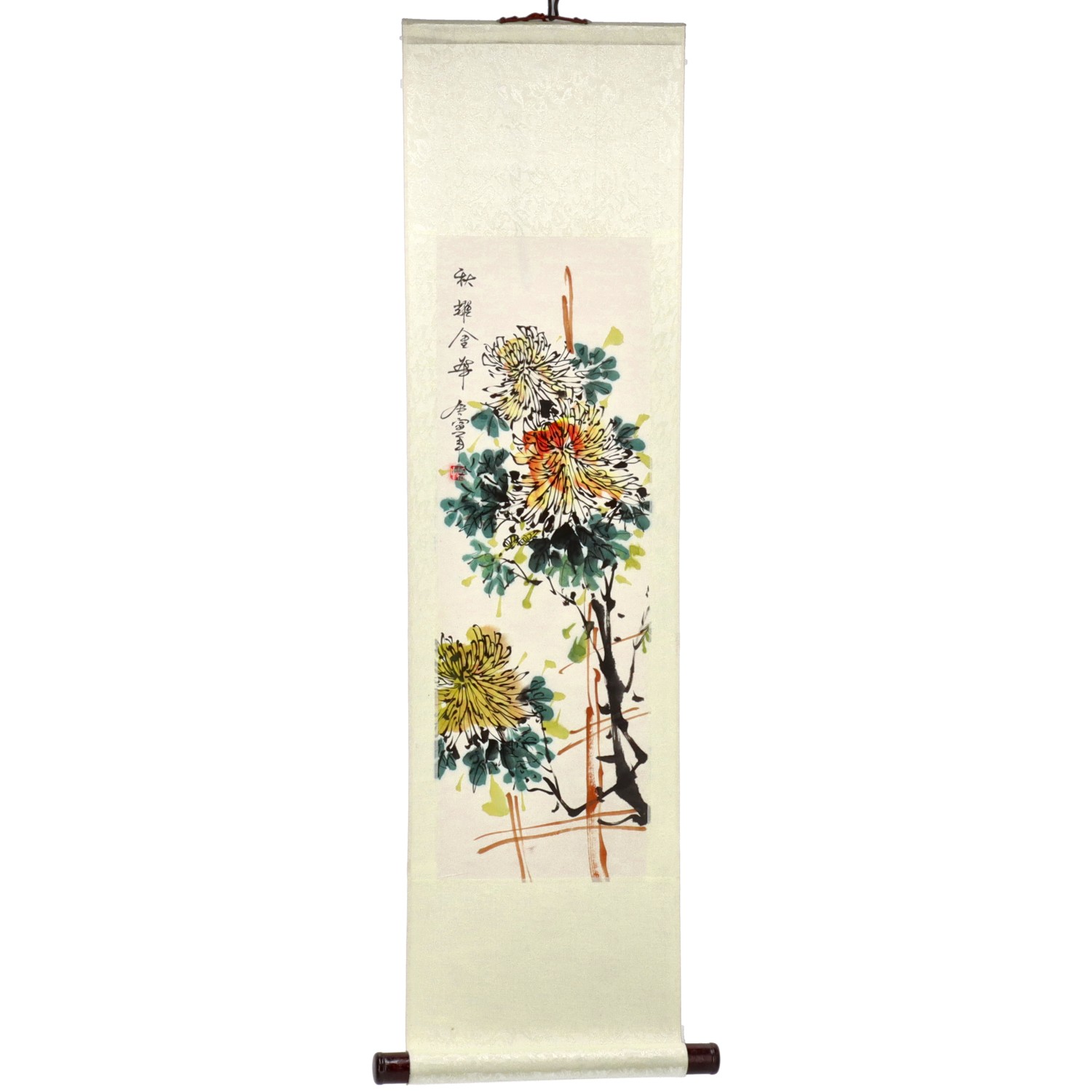 Rollbild (handgemalt) - Chrysantheme