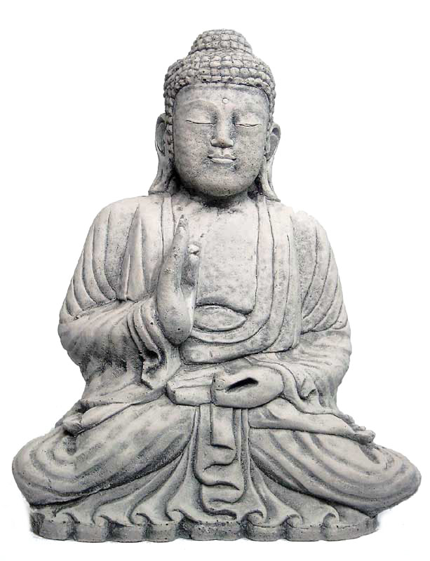 Buddha, lehrend, aus Kunststein