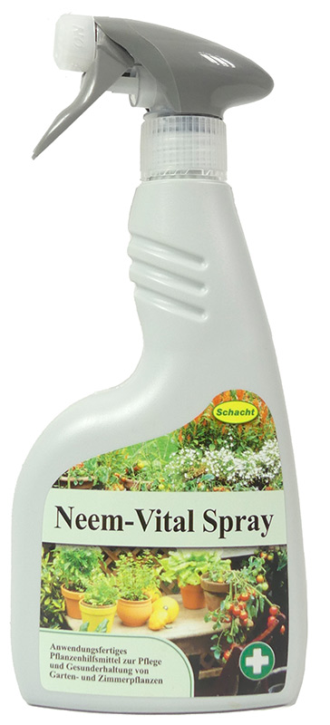 Neem-Vital Spray (500 ml) Anwendungsfertiges Blattspray zur sofortigen Kräftigung von Garten. und Zimmerpflanzen. Mit bioaktiven und pflanzenphysiologisch wertvollen sekundären Pflanzenstoffen des Neembaumes. Die direkte Aufnahme der wertvollen Pflanzenstoffe über das Blatt ist se