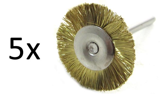Rotationsbürsten-Set (5 Stk.) Durchmesser: 19 mm
Schaftlänge: 40 mm
Schaftdurchmesser: 3mm